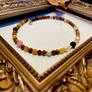 🌿✨ Handmade Natural Wood & Pearl Choker 💜💙 20% OFF Bundles!